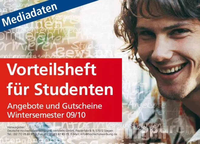 Bild: Gezielt werben zum Semesterstart – mit dem „Vorteilsheft für Studenten“