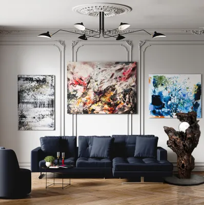 Bild: Werke der Künstler Dodo Newman, Hendrik Hackl, Inez Froehlich und Thomas Steyer bei All-in-Line