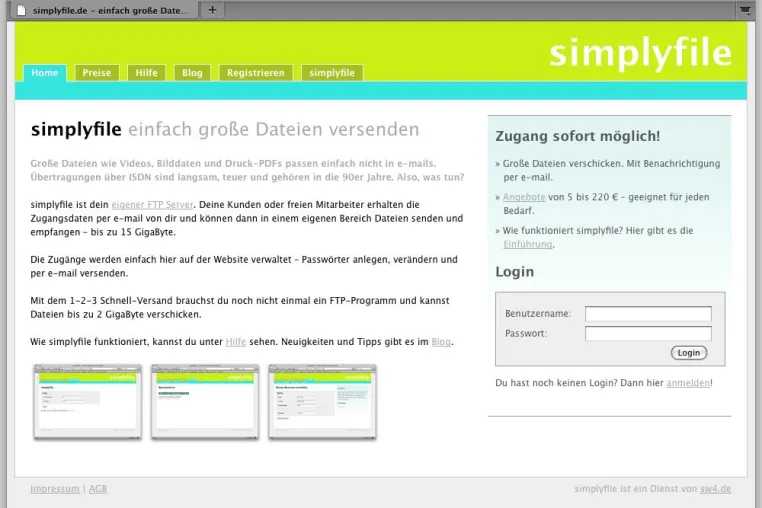 Bild: Einfach große Dateien verschicken mit simplyfile