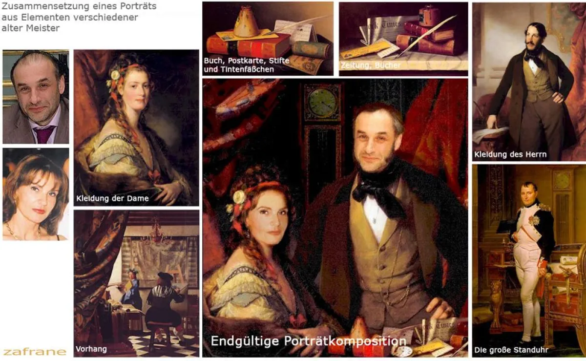 Historisches Portraitgemälde in Öl auf Leinen - zafrane (München)