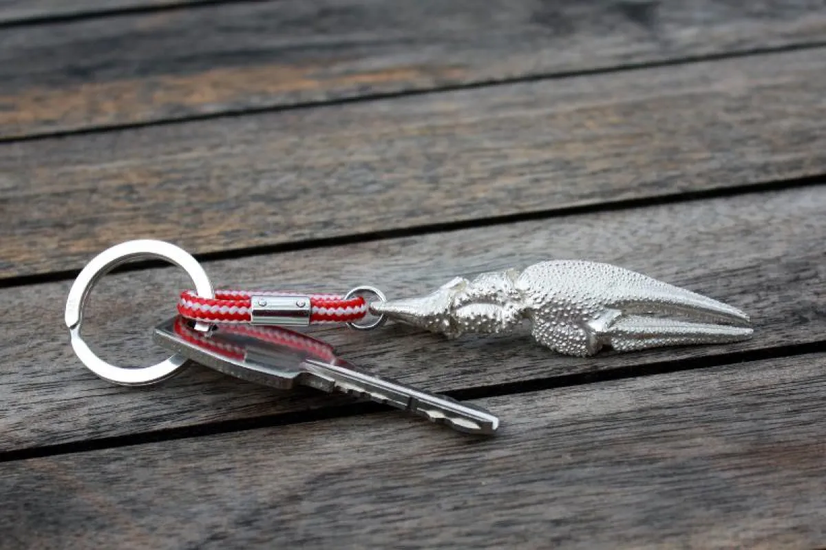 Maritim und stilvoll - Schlüsselanhänger Krebsschere aus Sterlingsilber