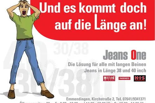 Bild: Jeans One zeigt „Größe“ – Und es kommt doch auf die Länge an