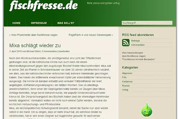 Satire-Blog fischfresse.de mit PageRank 4 im ersten Quartal Bild: Satire-Blog fischfresse.de mit PageRank 4 im ersten Quartal