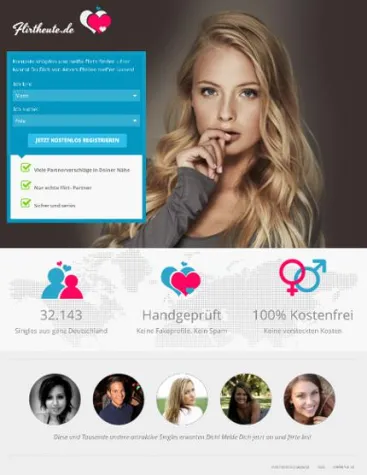 Bild: Landingpage-Tool für flirtheute.de online