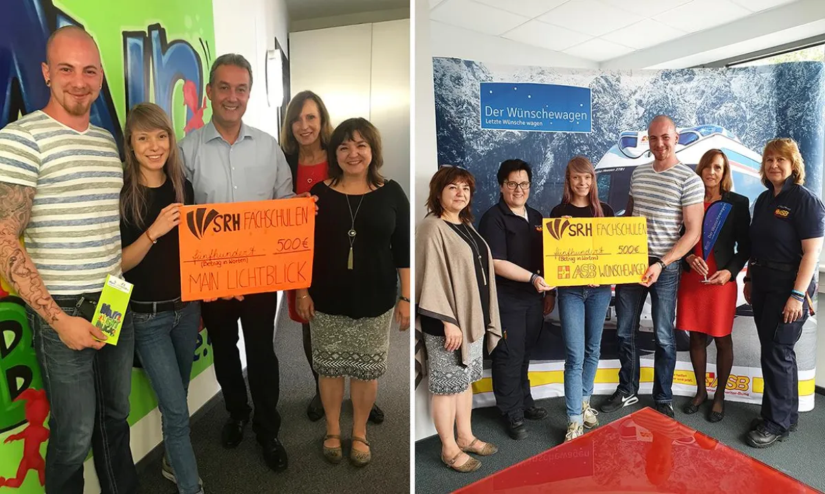 Spendenübergabe bei MainLichtblick e. V. und dem ASB-Wünschewagen