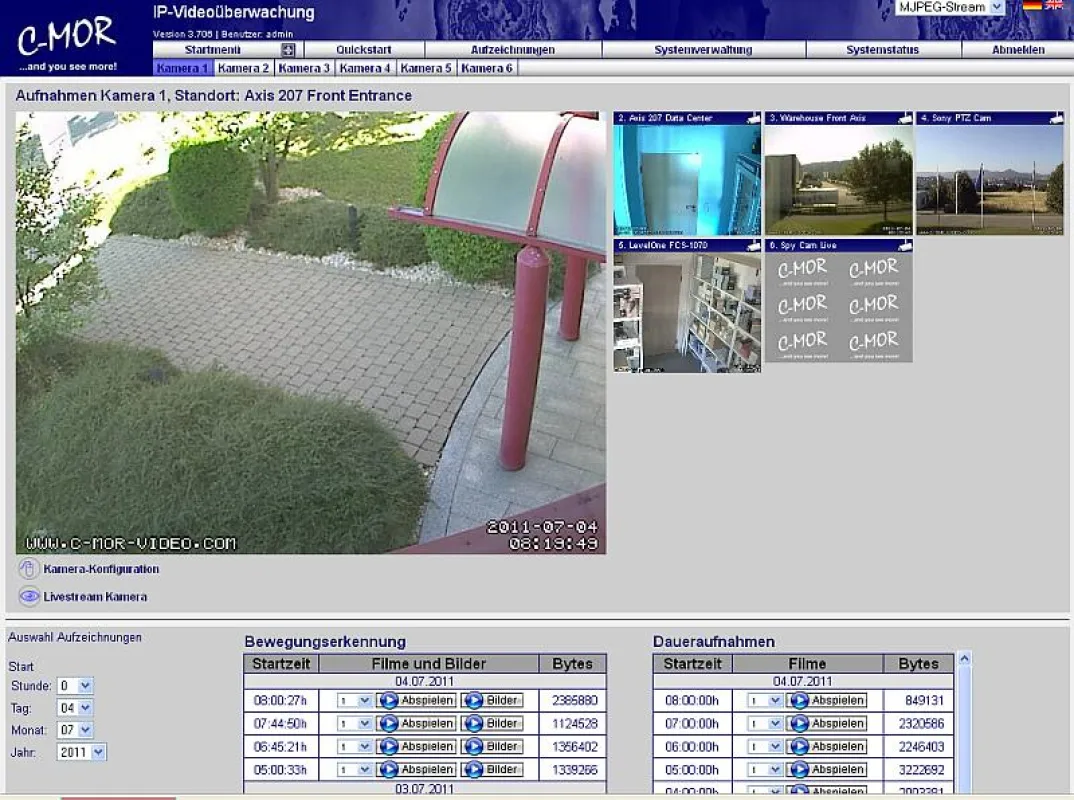 Intuitiv und einfach, Videoüberwachung per Web mit C-MOR