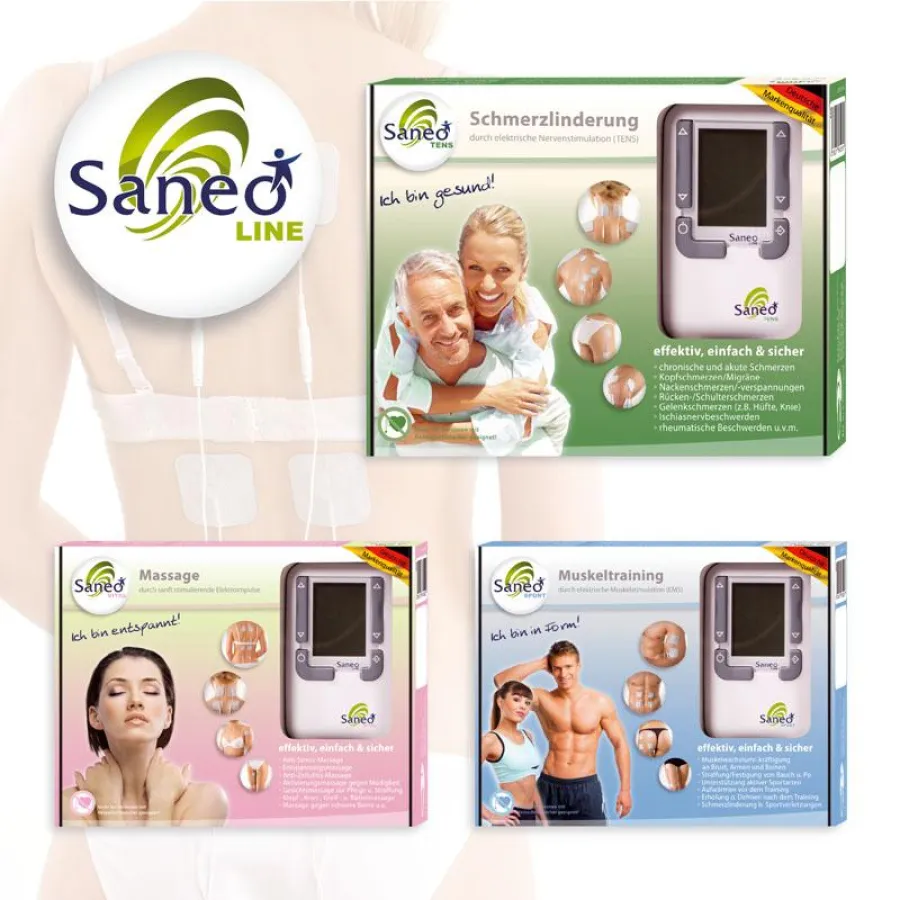 SaneoLINE - hochwertige TENS / EMS Elektrostimulationsgeräte