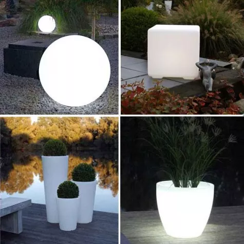 Faszination Licht: Leuchtende Kugeln, Hocker und Pflanzkübel Bild: Faszination Licht: Leuchtende Kugeln, Hocker und Pflanzkübel