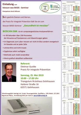 bioscan-swa BASIS_Seminar am 25. Mai 2019 Bild: bioscan-swa BASIS_Seminar am 25. Mai 2019