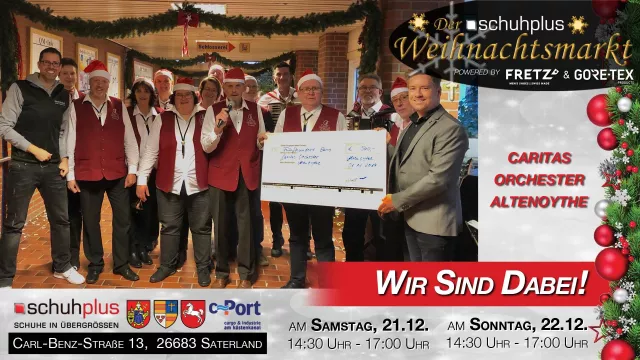 Bild: schuhplus in Sedelsberg wird vom Caritas Orchester Altenoythe musikalisch unterstützt