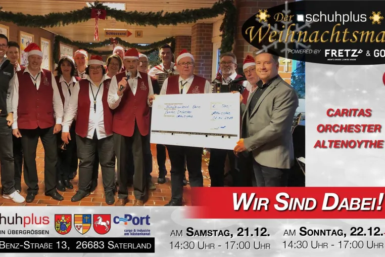 Bild: schuhplus in Sedelsberg wird vom Caritas Orchester Altenoythe musikalisch unterstützt