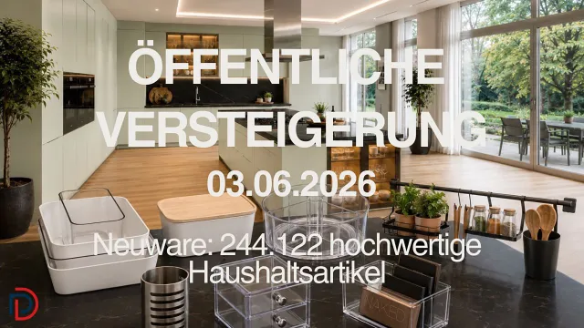 Bild: Öffentliche Versteigerung von ca. 800 Paletten Markenware aus Lagerhalterpfandrecht