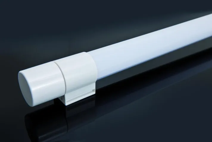 Bild: Energiesparend, leicht zu reinigen, feuchtigkeitsunempfindlich: die DeLUX integrated Rohrleuchte von lichtline