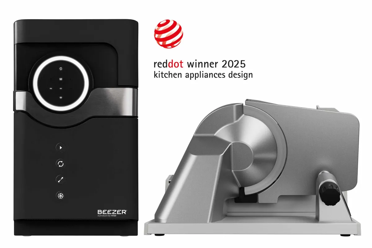 Red Dot Design Award Gewinner: Getränkekühler BEEZER® + Feinschneider tondo 13 (© ritterwerk GmbH)