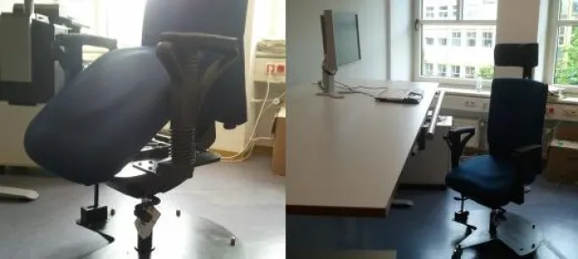 Bild: Behindertengerechter Büroarbeitsplatz bei Zustand nach Querschnittslähmung - Tetraplegie