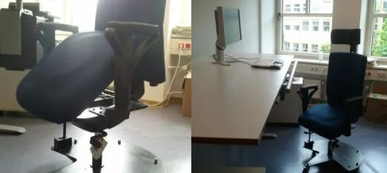 Bild: Behindertengerechter Büroarbeitsplatz bei Zustand nach Querschnittslähmung - Tetraplegie