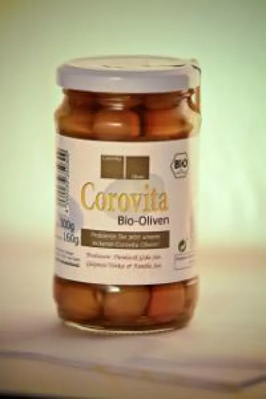 Die Corovita Bio-Oliven im 160g Glas