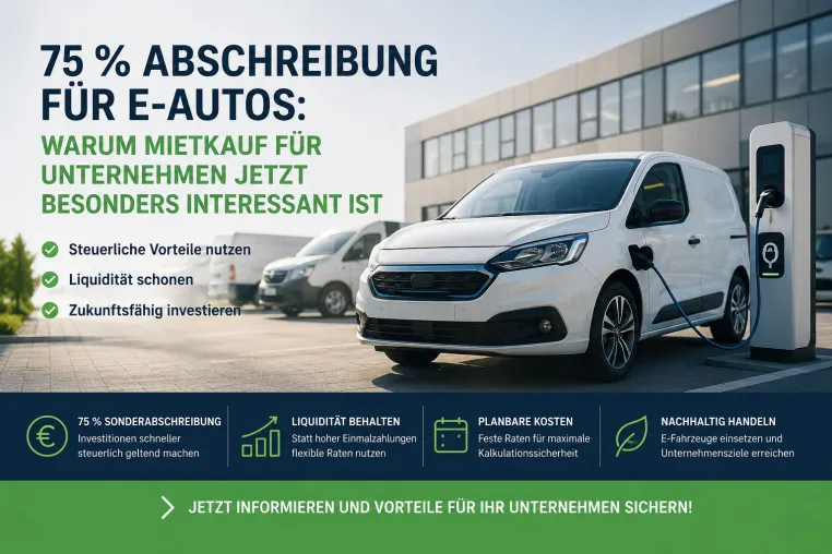Bild: 75 % Abschreibung für E-Autos: Warum Mietkauf für Unternehmen jetzt besonders interessant ist