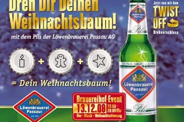 Bild: Drei Kronenkorken für einen Weihnachtsbaum