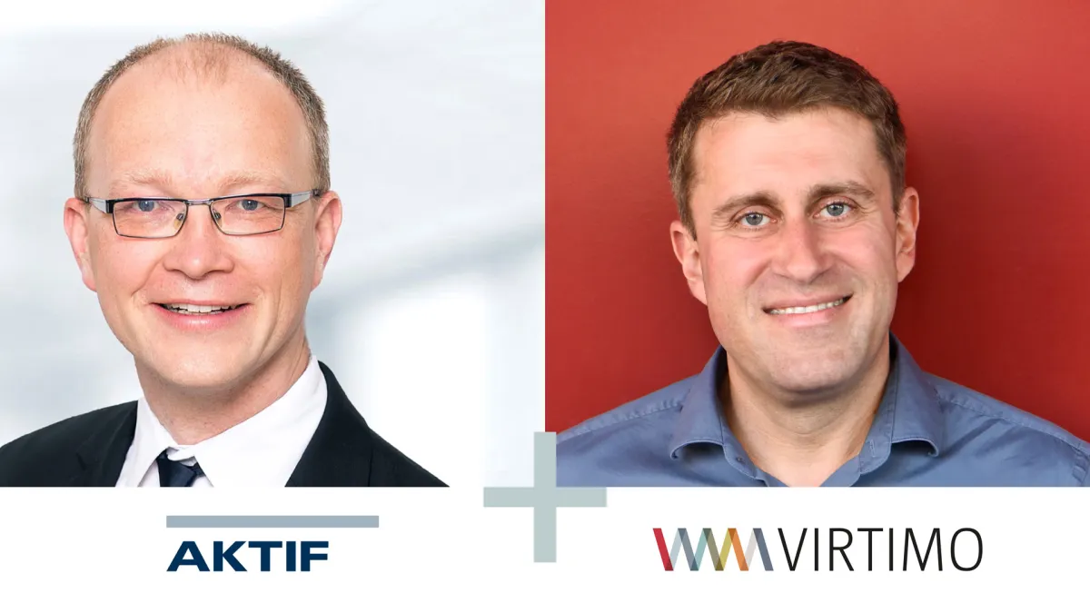 Lars Ehrler, Geschäftsführer der AKTIF-Unternehmensgruppe, und Dirk Breitkreuz, Vorstand der Virtimo