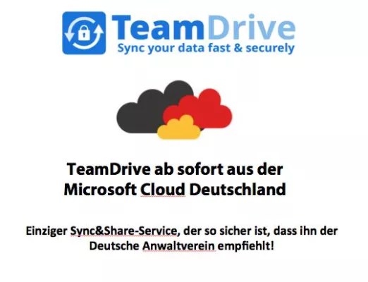 Bild: TeamDrive ist als einer der ersten Services in der Microsoft Cloud Deutschland