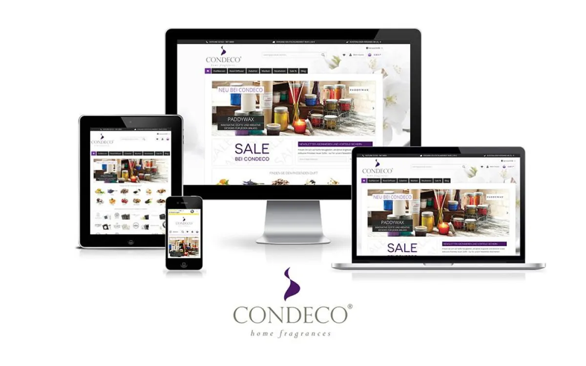 Duftkerzen Shop Condeco mit neuem Design