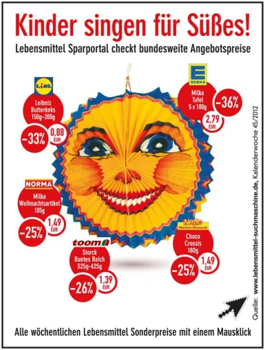 Das neue Sparportal Lebensmittel-Suchmaschine lässt Kinderaugen in der Martinszeit strahlen Bild: Das neue Sparportal Lebensmittel-Suchmaschine lässt Kinderaugen in der Martinszeit strahlen