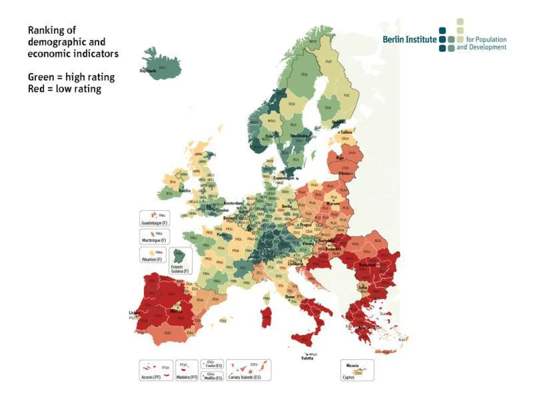 Ranking of demographic and economic indicators (Berlin Institute for Population and Development)