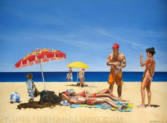 Bild: Frühlingsgefühle in der Kunstbehandlung: People on the Beach
