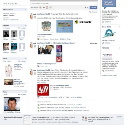 Bild: Zantomed GmbH informiert Interessenten und Kunden auch über Facebook
