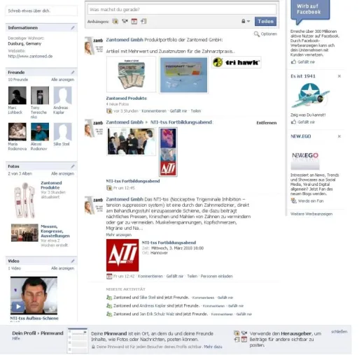 Bild: Zantomed GmbH informiert Interessenten und Kunden auch über Facebook