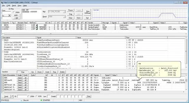 Bild: CAN MonitoringTool CANreal mit neuer Funktionalität