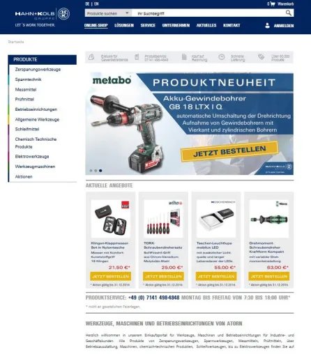 Bild: HAHN+KOLB startet neues Online-Portal - Intuitive Bedienung und individuelle Anzeige