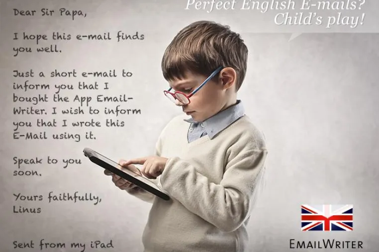 EmailWriter App – Perfekte englische E-Mails & Bewerbungen einfach zusammenklicken Bild: EmailWriter App – Perfekte englische E-Mails & Bewerbungen einfach zusammenklicken