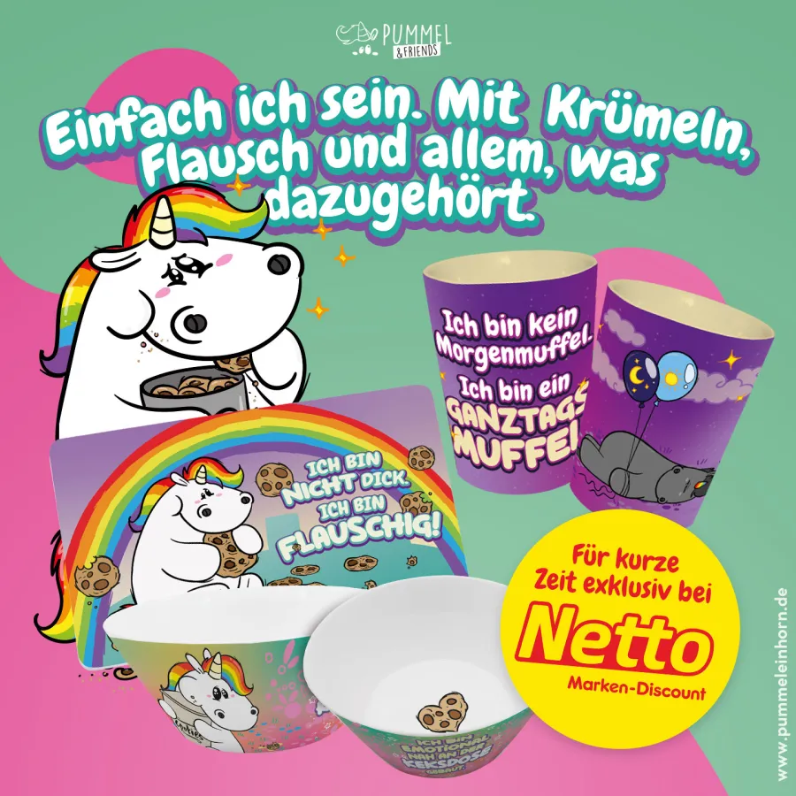 Pummeleinhorn Kollektion bei Netto (© Pummeleinhorn GmbH & GEDA LABELS GmbH)