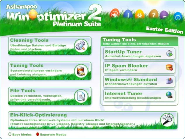 Ashampoo WinOptimizer Platinum Suite 2: Oster-Ei zu verschenken Bild: Ashampoo WinOptimizer Platinum Suite 2: Oster-Ei zu verschenken