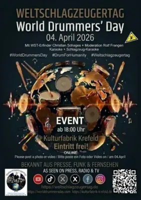 Bild: Am 04. April ist Internationaler Weltschlagzeugertag 2026 - [Ausgerufen 2013 in Deutschland]