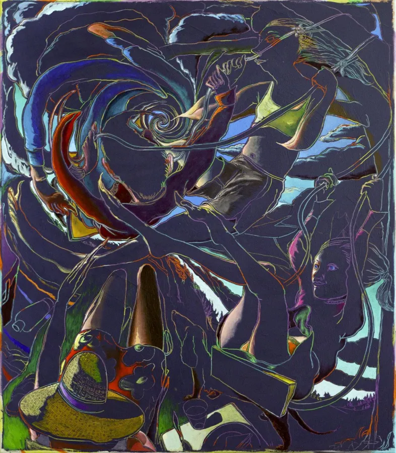 Abbildung: Arno Bojak, Sommerloch, 2018, Acryl auf LW, 160 x 140 cm