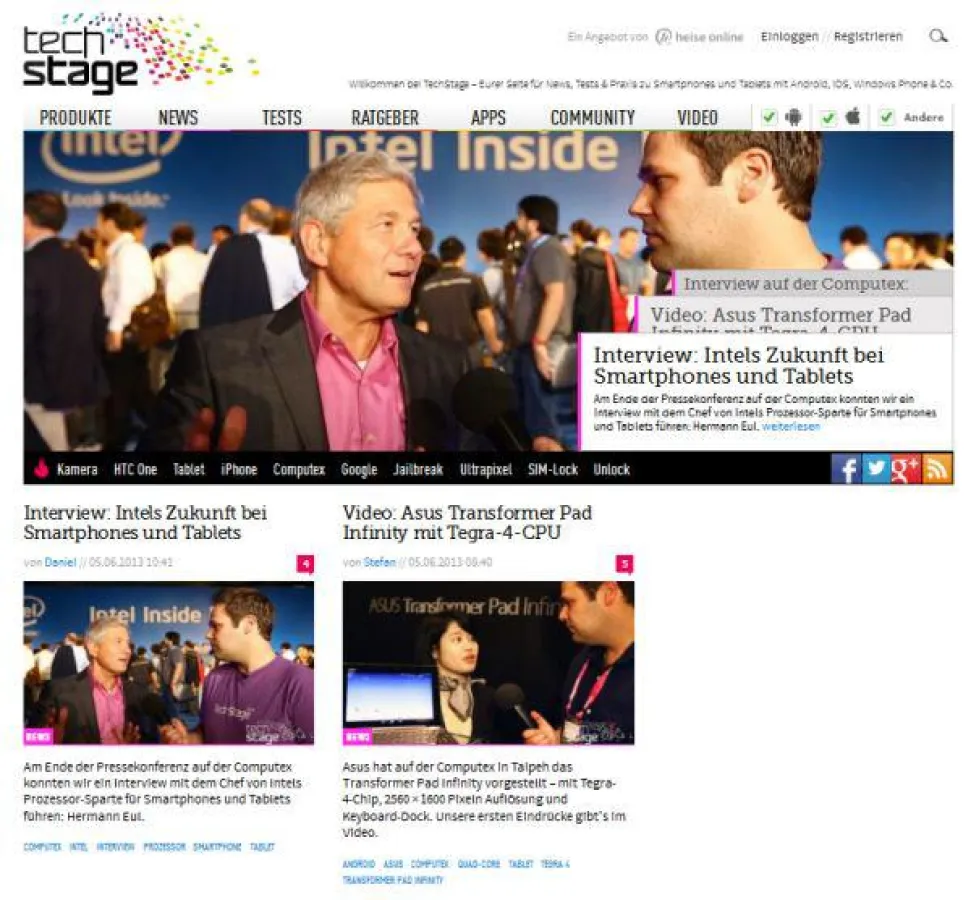 Die neue TechStage-Website: Die Grundlage bildet das InterRed-CMS