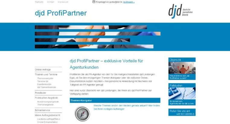 Bild: djd: Neues Agenturportal für PR-Profis