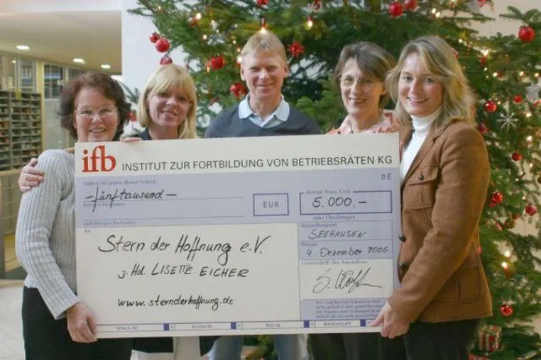 ifb KG spendet 5.000.- EUR für den Verein Stern der Hoffnung Bild: ifb KG spendet 5.000.- EUR für den Verein Stern der Hoffnung