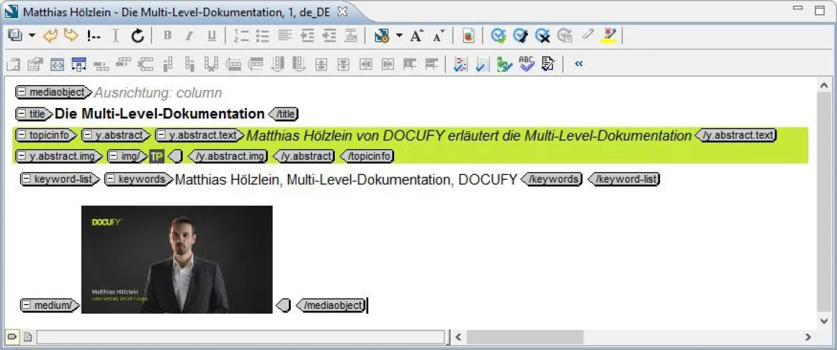 In COSIMA 6.5 können Videos im XML-Editor eingebunden werden