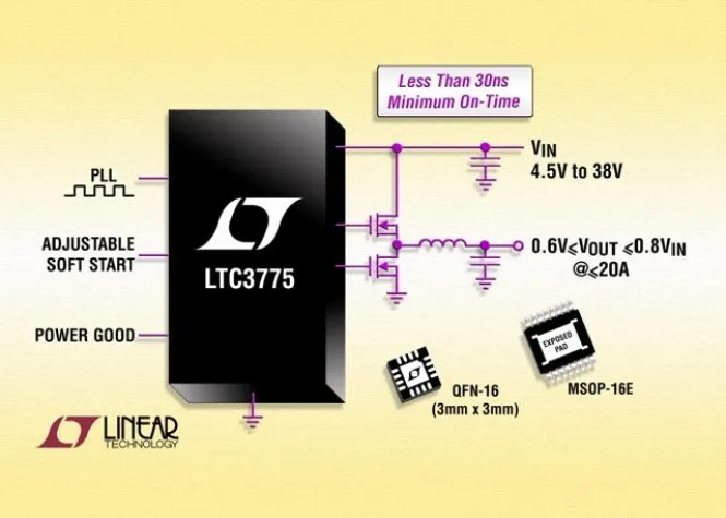 Bild: Linear Technology: Synchron-DC/DC-Abwärtsregler-Controller mit weitem Eingangsspannungsbereich