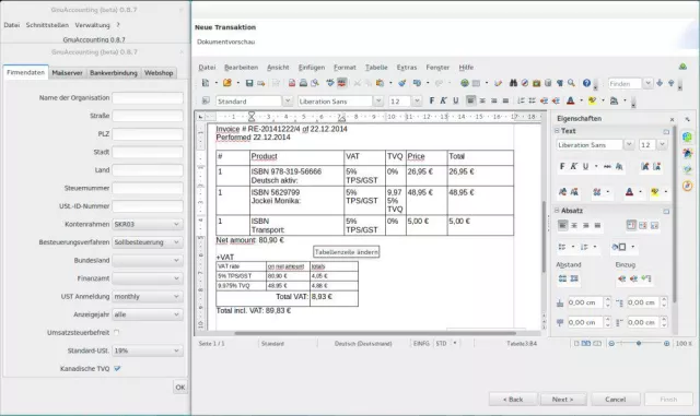Bild: Kostenlose Buchhaltungssoftware funktioniert "out of the box" und in Kanada