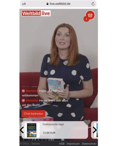 Bild: Live-Shopping während der Buchmesse mit solisho