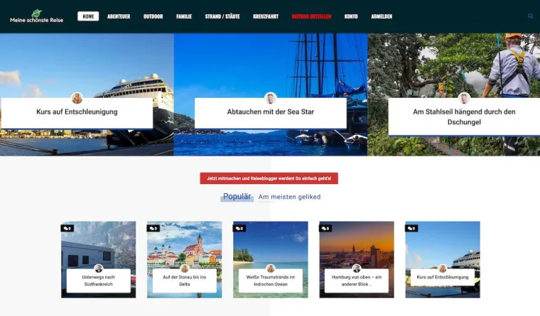 Meine schönste Reise - eine neue Blog-Plattform für jeden Reisefreund Bild: Meine schönste Reise - eine neue Blog-Plattform für jeden Reisefreund