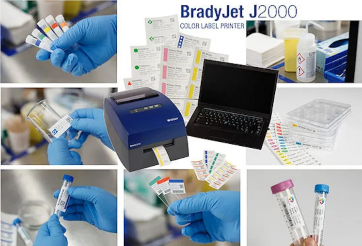 Bild: Laboretiketten farbig bedrucken mit dem BradyJet J2000