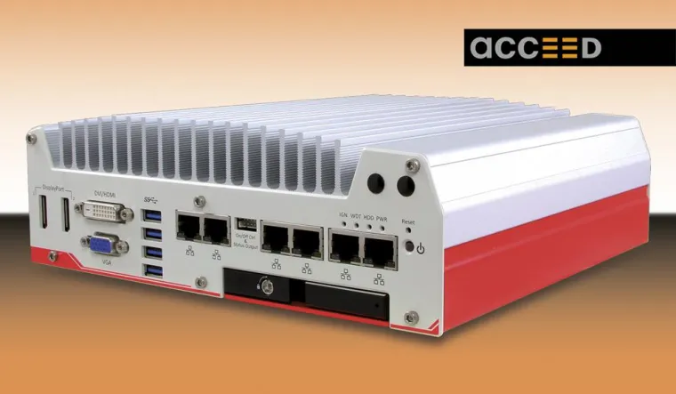 Bild: Besonders flacher Box-PC mit 6 GigE-Ports