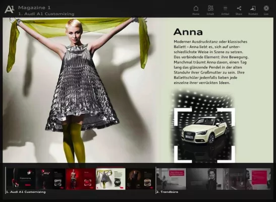 Bild: Das Audi A1 Magazin auf dem iPad