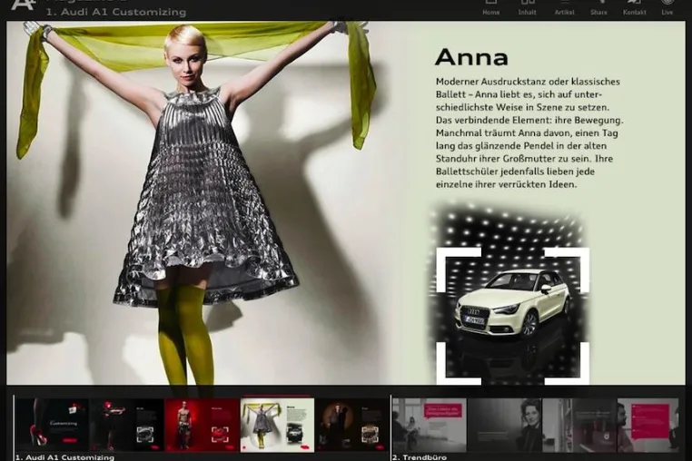 Das Audi A1 Magazin auf dem iPad Bild: Das Audi A1 Magazin auf dem iPad